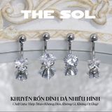  Khuyên Rốn Titan Unisex Đính Đá Nhiều Hình 