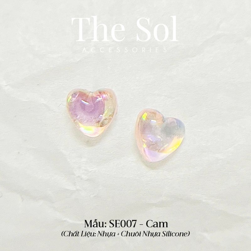  Bông Tai Nhựa Hologram Heart 