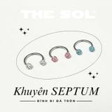 Khuyên Tai Titan Unisex SEPTUM Đính Bi Đá 