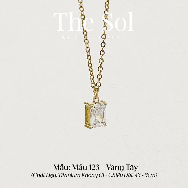  Dây Chuyền Titan Diamond Rectangle - Mẫu 123 