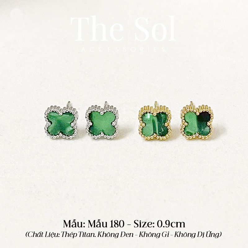  Bông Tai Titan Green Lou 0.9cm - Mẫu 180 