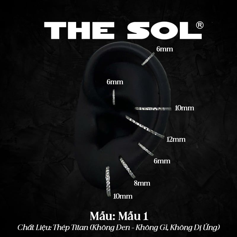  Khuyên Tai Titan Unisex The Diamond Chốt Ẩn 1 