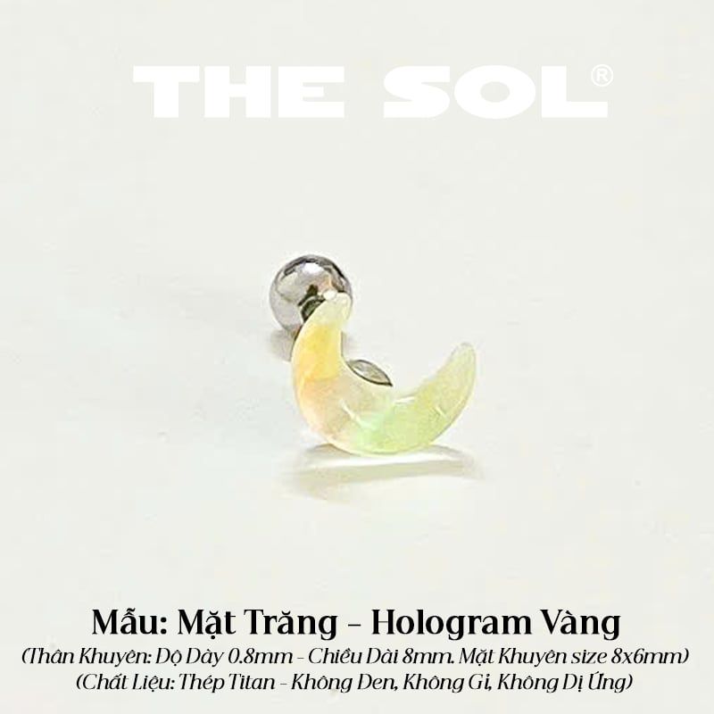  Khuyên Tai Thép Titan Màu Sắc Hologram 