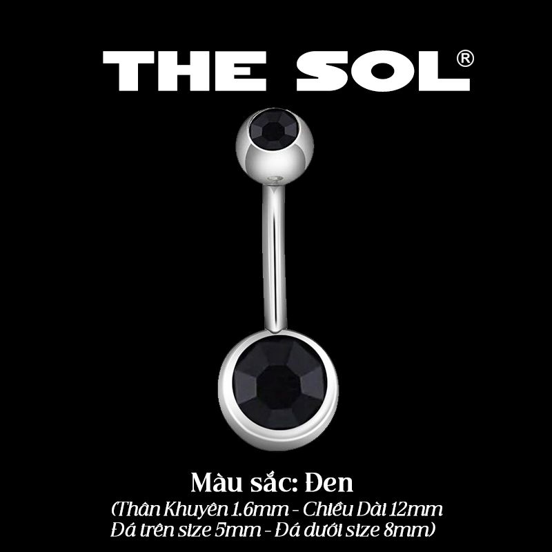  Khuyên Rốn Titan Unisex Đính Đá 2 Đầu 