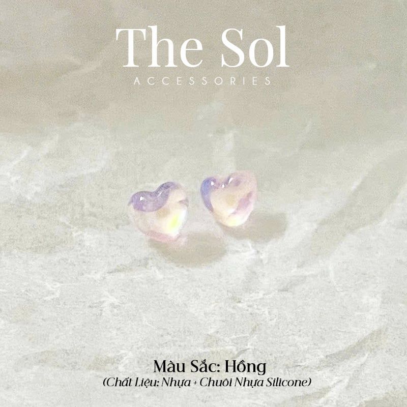  Bông Tai Nhựa Hologram Heart 