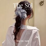  Cột Tóc Scrunchies Ribbon Bow 