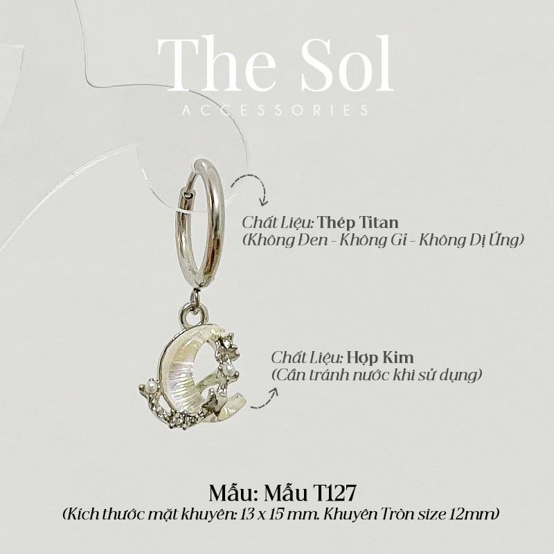  Khuyên Tai Titan The Pearl Galaxy - Mẫu T127 