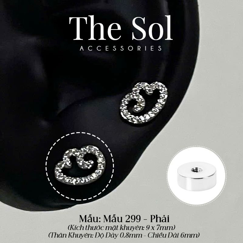  Khuyên Tai Thép Xi Mạ The Wing - Mẫu 299 