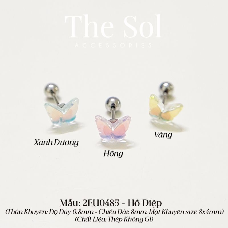  Khuyên Tai Thép Titan Màu Sắc Hologram [1 CHIẾC] 