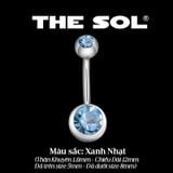  Khuyên Rốn Titan Unisex Đính Đá 2 Đầu 