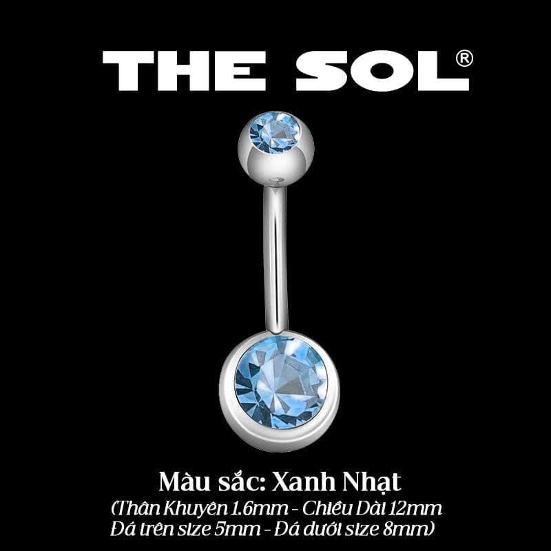  Khuyên Rốn Titan Unisex Đính Đá 2 Đầu 