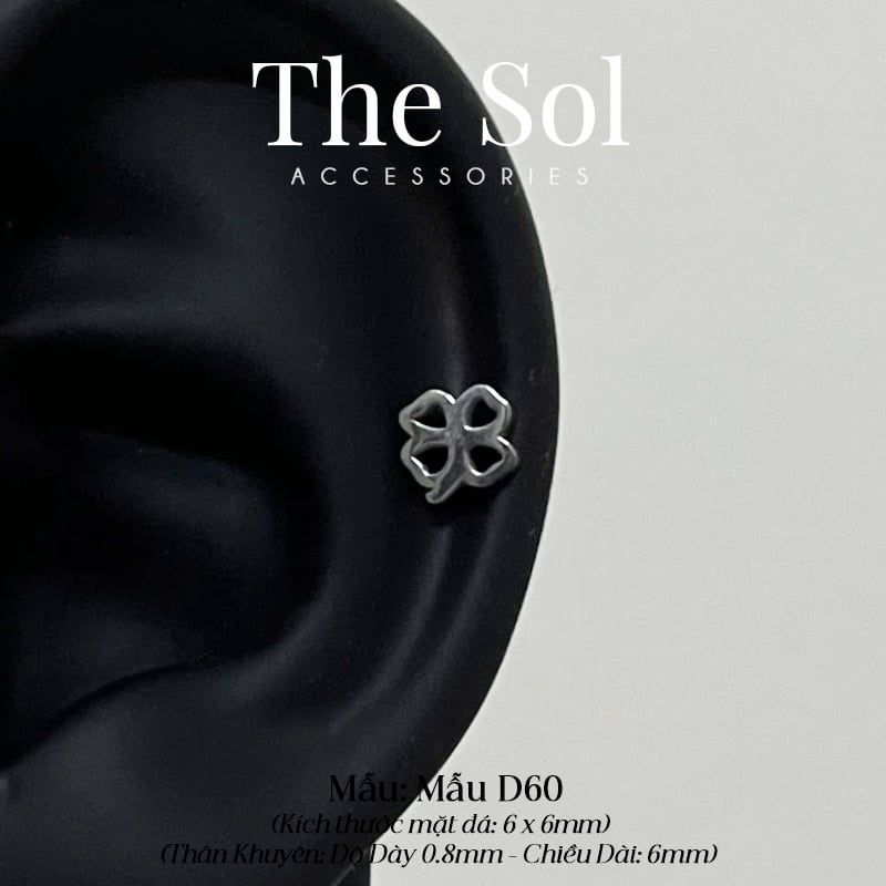  Khuyên Tai Titan The Clover - Mẫu D60 