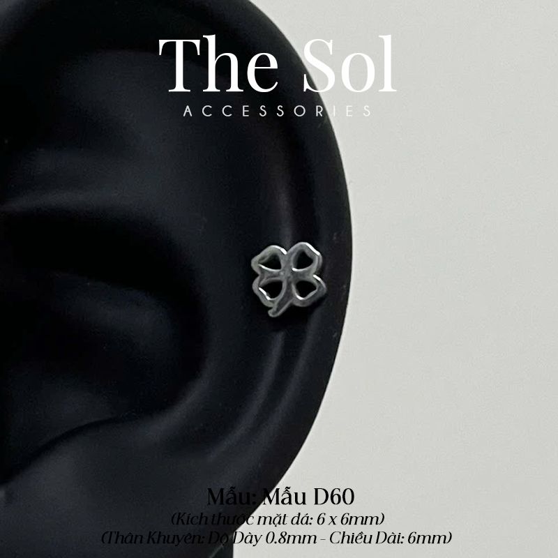  Khuyên Tai Titan The Clover - Mẫu D60 