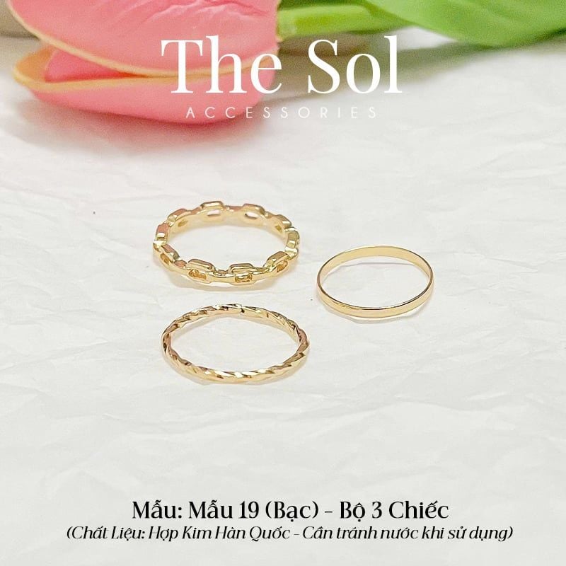  Set Nhẫn Hàn Quốc Bộ 3 Chiếc - Mẫu 19 