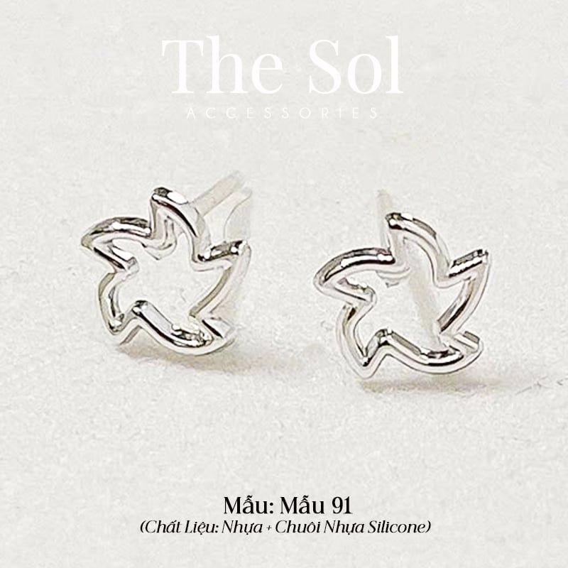  [SHOPEE] Bông Tai Nhựa Nhiều Mẫu Chuôi Su - Màu Bạc 