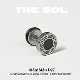  Khuyên Tai Titan Unisex Black Roman Circle - Mẫu D27 