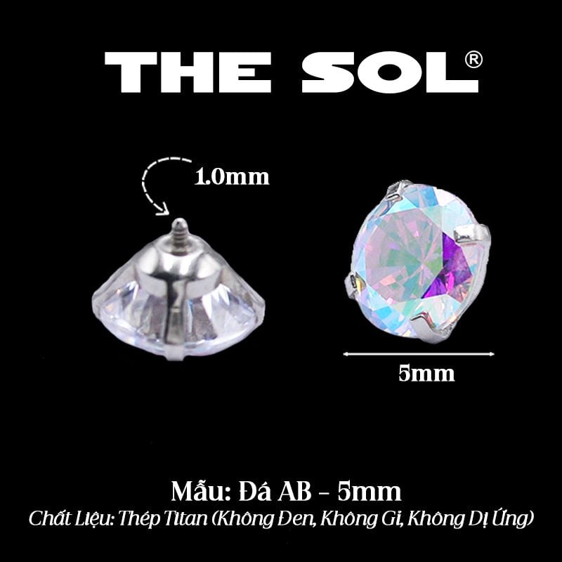  Mặt Đá Riêng Lẻ Dành Cho Khuyên Ren 1.0mm 