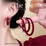  Bông Tai Hàn Quốc Velvet Hoops 