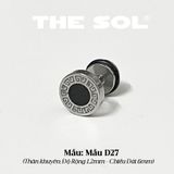  Khuyên Tai Titan Unisex Black Roman Circle - Mẫu D27 