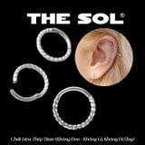  Khuyên Tai Titan Unisex Hoops Tròn Chốt Ẩn - Xoắn 