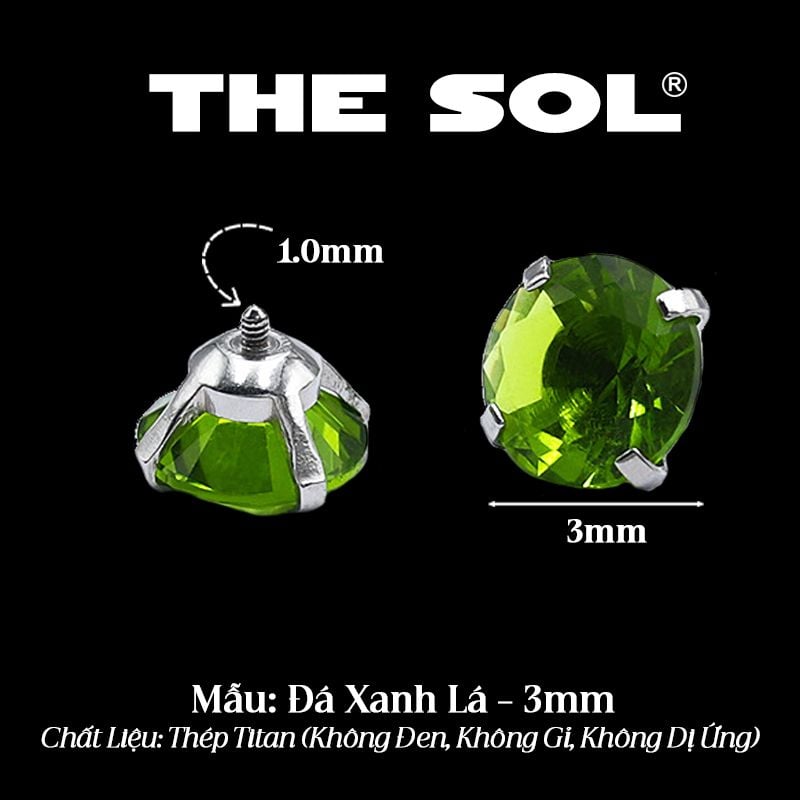  Mặt Đá Riêng Lẻ Dành Cho Khuyên Ren 1.0mm 