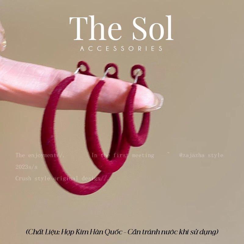  Bông Tai Hàn Quốc Velvet Hoops 