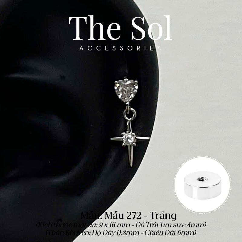  Khuyên Tai Thép Xi Mạ Colour Bling - Mẫu 272 