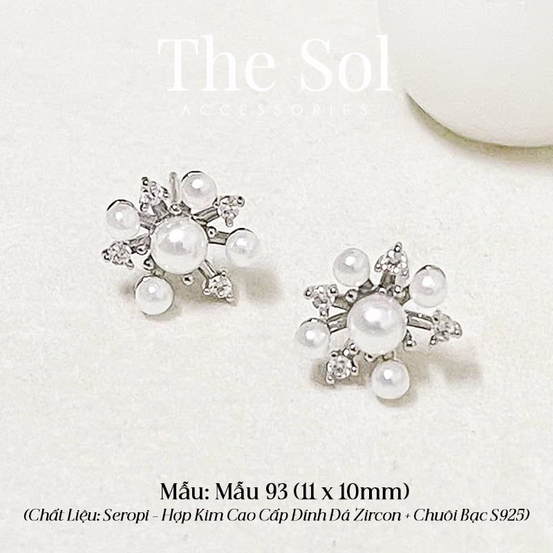  Bông Tai Seropi Pearl Flower - Mẫu 93 