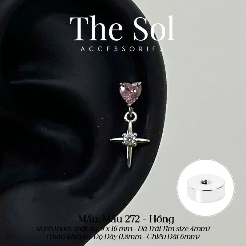  Khuyên Tai Thép Xi Mạ Colour Bling - Mẫu 272 