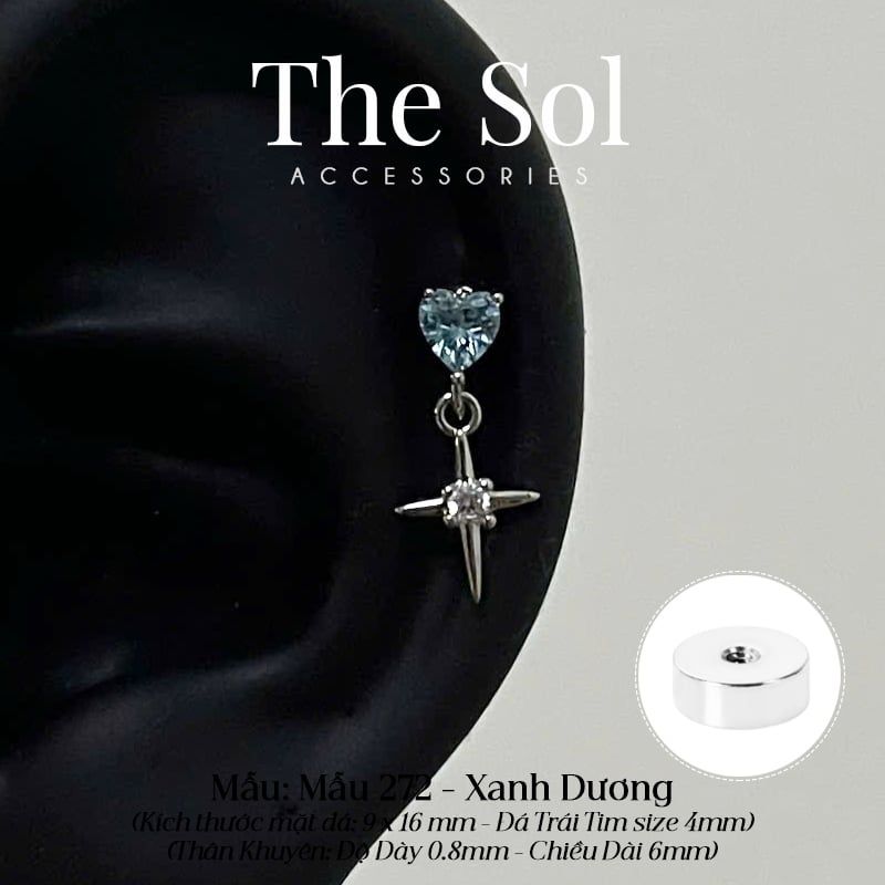  Khuyên Tai Thép Xi Mạ Colour Bling - Mẫu 272 