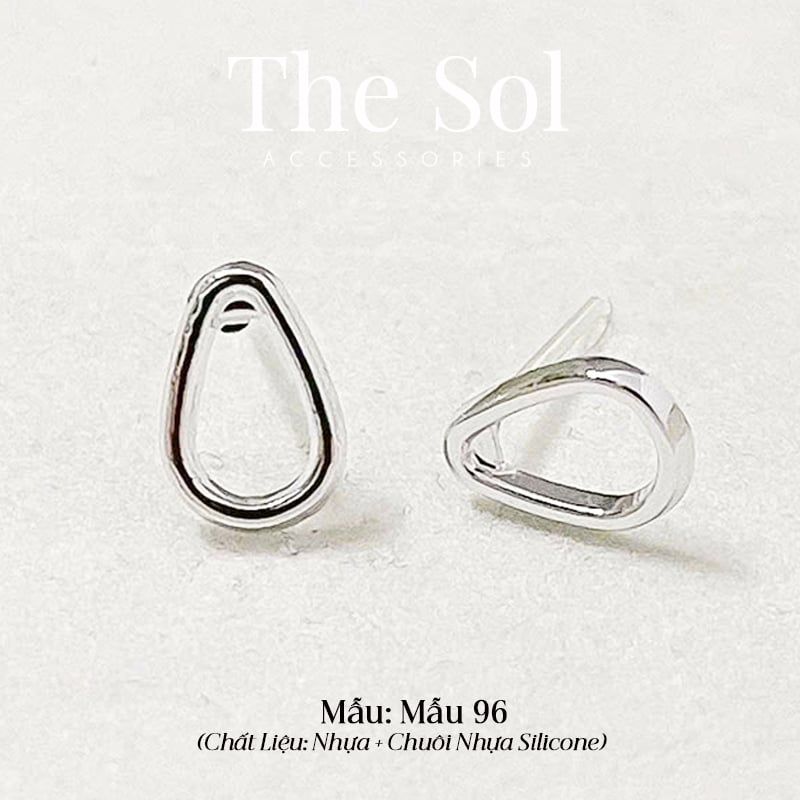  [SHOPEE] Bông Tai Nhựa Nhiều Mẫu Chuôi Su - Màu Bạc 