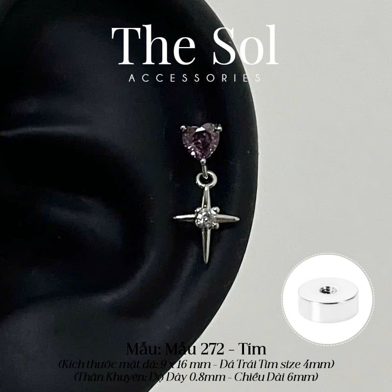  Khuyên Tai Thép Xi Mạ Colour Bling - Mẫu 272 