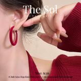  Bông Tai Hàn Quốc Velvet Hoops 