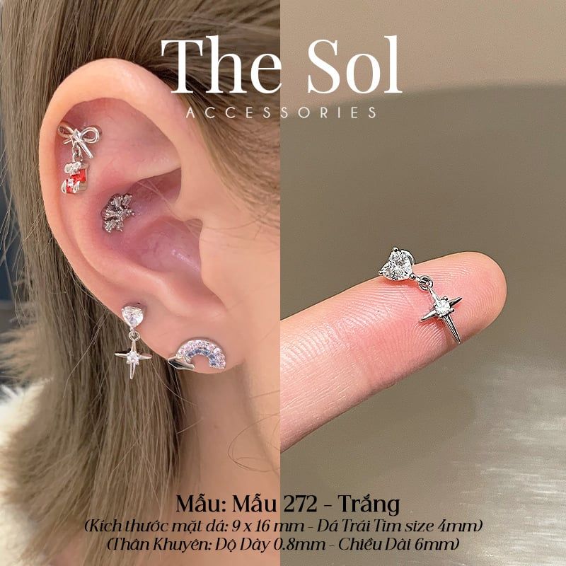  Khuyên Tai Thép Xi Mạ Colour Bling - Mẫu 272 