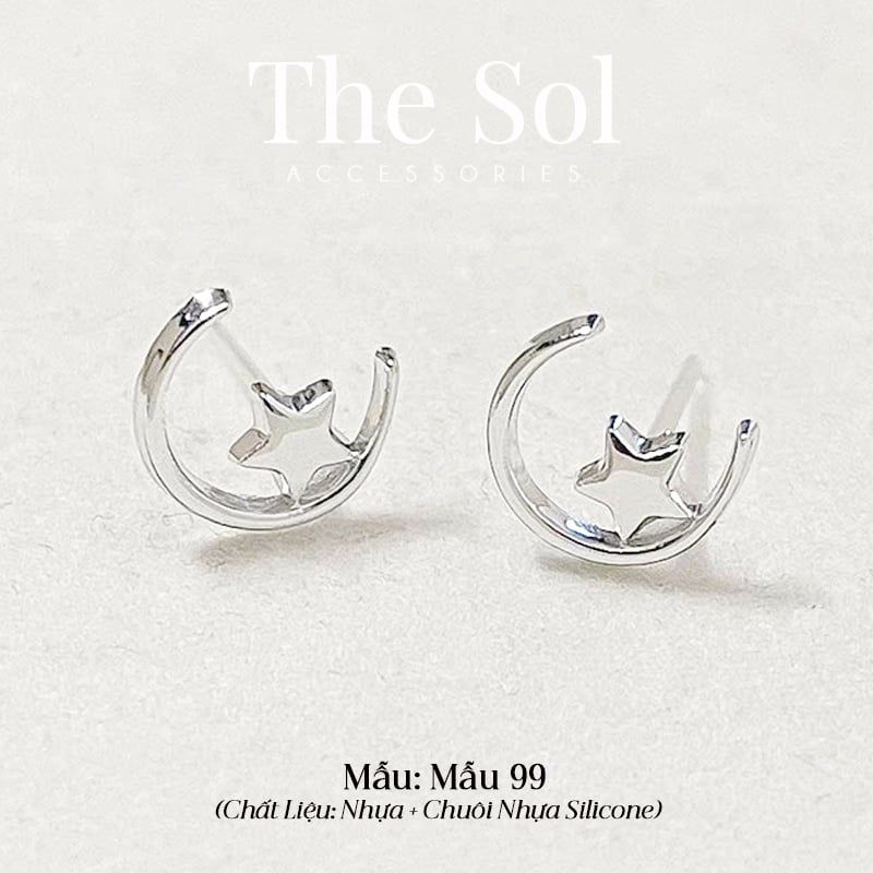  [SHOPEE] Bông Tai Nhựa Nhiều Mẫu Chuôi Su - Màu Bạc 