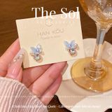  Bông Tai Hàn Quốc Blue Butterfly 