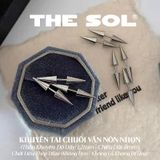  Khuyên Tai Titan Unisex Chuôi Vặn Nón Nhọn 