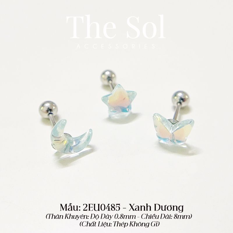  Khuyên Tai Thép Titan Màu Sắc Hologram [1 CHIẾC] 