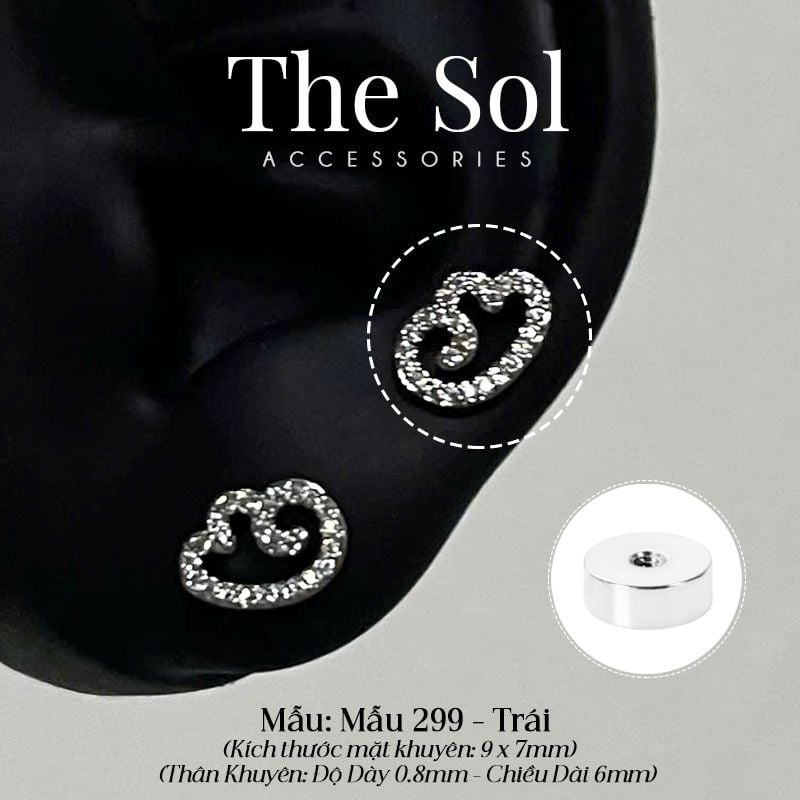  Khuyên Tai Thép Xi Mạ The Wing - Mẫu 299 
