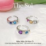  Nhẫn Hàn Quốc Colour Gems - Mẫu 26 