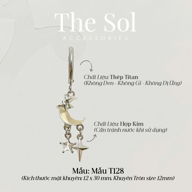  Khuyên Tai Titan The Moon - Mẫu T128 