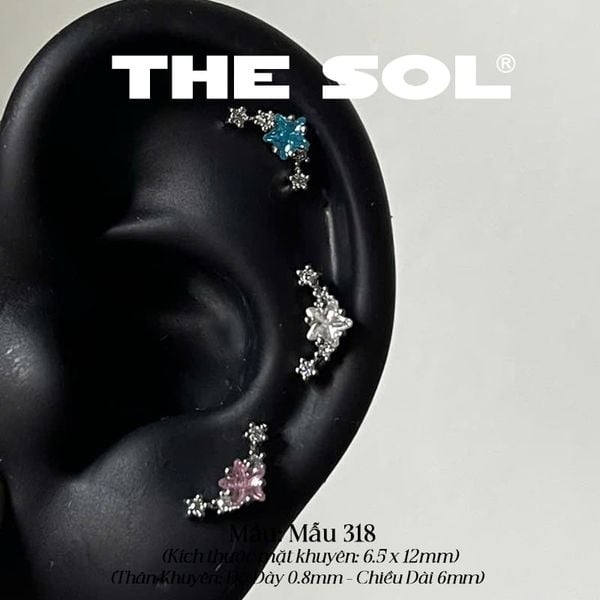  Khuyên Tai Thép Xi Mạ Colour Star - Mẫu 318 