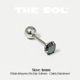  Khuyên Tai Titan The Basic Ngọc - Tròn Đen 