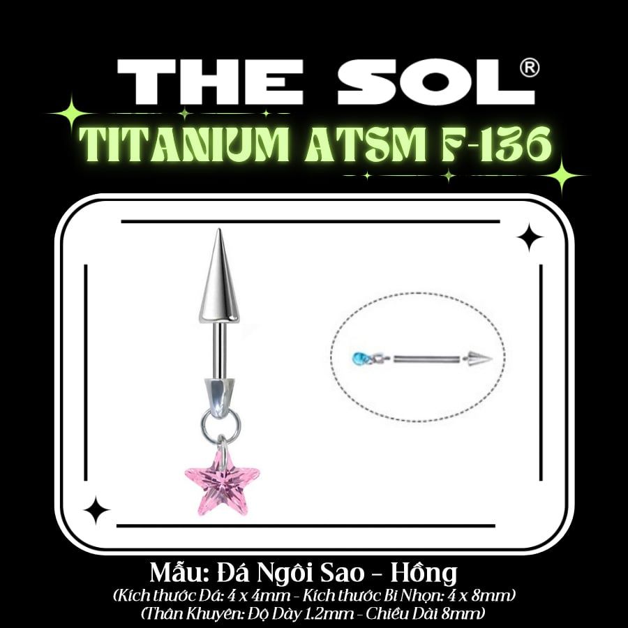  Khuyên Tai TITANIUM ATSM F-136 VERTICAL HELIX 