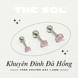  Khuyên Tai Titan Unisex The Basic Ngọc - Tròn Hồng 