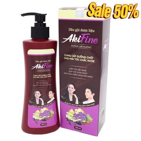 Dầu gội nuôi dưỡng và chăm sóc tóc AKIFINE hương oải hương - giảm rụng tóc, xơ tóc, tóc khô, phục hồi hư tổn và giảm gãy rụng tóc