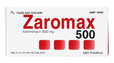 Thuốc Zaromax 500 DHG Pharma điều trị viêm phế quản, viêm phổi (3 vỉ x 10 viên)
