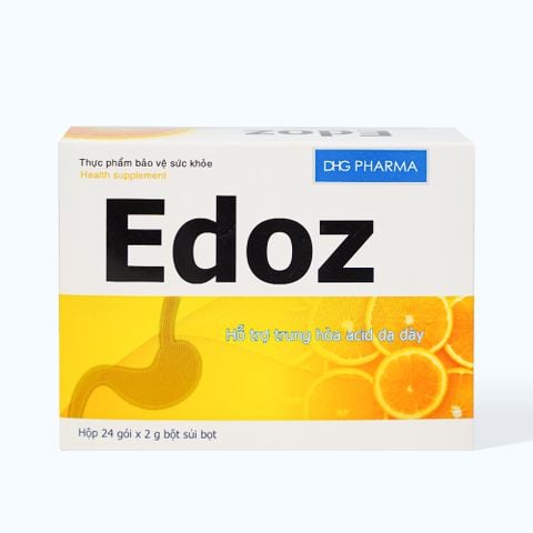 Bột sủi bọt Edoz kid DHG hỗ trợ trung hòa acid dạ dày (24 gói x 2g)
