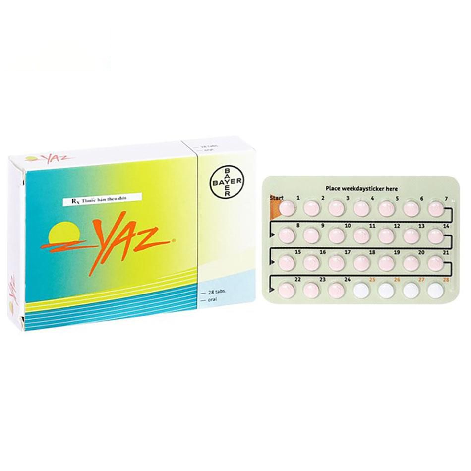 Thuốc Yaz Bayer dùng tránh thai, điều trị mụn trứng cá (1 vỉ x 28 viên)