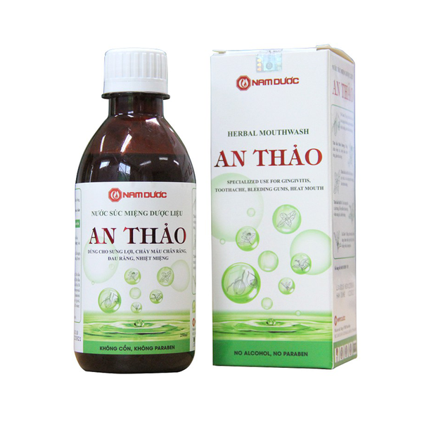 Nước súc miệng dược liệu An Thảo giảm sưng lợi, đau răng chai 250ml